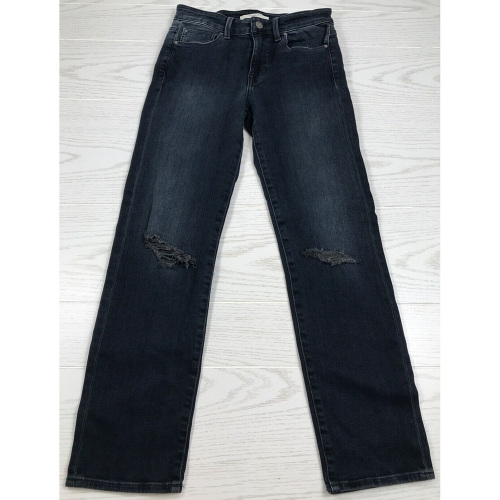 New Fidelity Jeans Womens 24 Eclipse Blue Stretch Cher High Rise Slim Straight